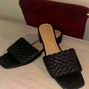 Rachel Zoe Black Woven Mules